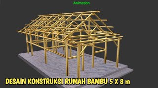 Desain konstruksi rumah bambu sederhana