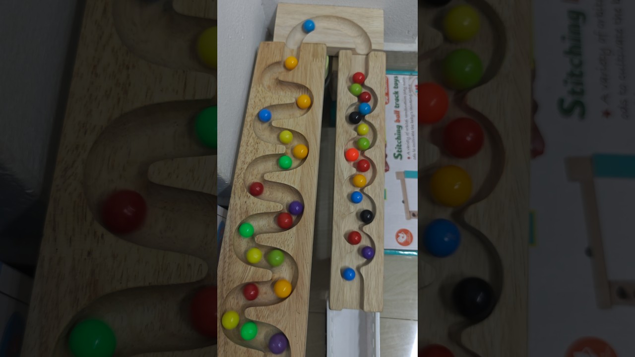 Winding Course Marble Run ASMR 3️⃣3️⃣  Wooden funnel & calm sound 