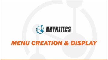 Nutritics Tutorials - Menu Creation & Display