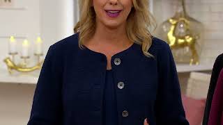 Susan Graver Weekend Knit Boucle Collarless Jacket on QVC