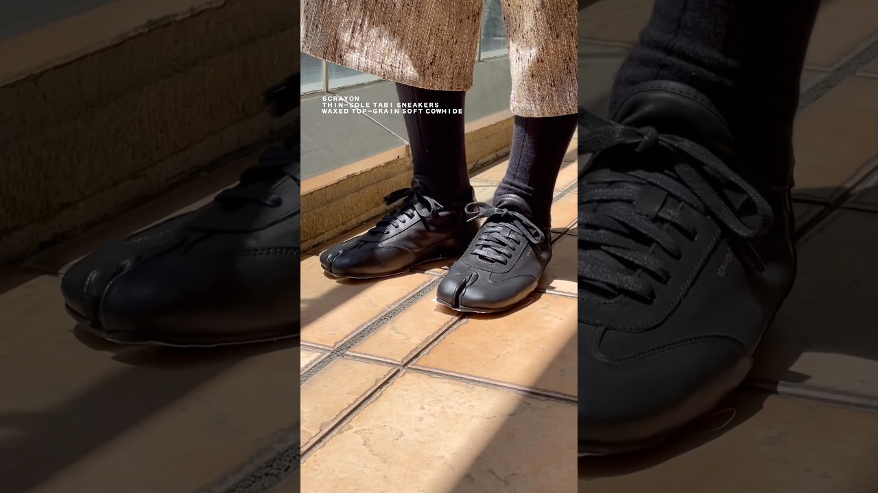 6CRAYON(シックスクレヨン)】THIN-SOLE TABI SNEAKERS / WAXED TOP 