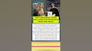 Usai Tuding Ijazah Jokowi Palsu, Dokter Tifa Pertanyakan Ijazah SMA Gibran