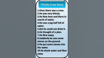 Thirsty Crow Story 10 lines Thirsty Crow Story for class 1 2 3 4 5  Essay on my Thirsty Crow