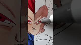 Drawing ✨Vegeta Super Saiyan God✨ In 1 Hour Vs. 10 Hours(Part-2) 😳 #Shorts