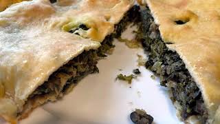 Italian Spinach Pie with Anchovies and Black Olives