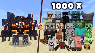 NETHERITE MONSTROSITY vs Minecraft Mobs x1000 - Netherite Monstrosity vs Mobs Army