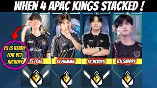 FS Primmie, Fs Foxz, FS Snappy &amp; FS Jitboy Stacked in Same Team Against Radiants in Ranked