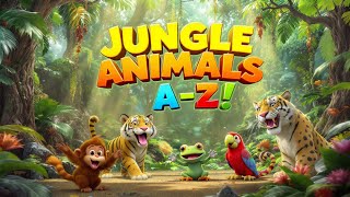 A-Z Jungle Animals Song For Kids | ABC Song | Alphabet Song | Nursery Rhymes | Kidsy Bitsy