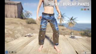 Rust Skin Must Need Glossy Burlap Pants Dark Silver Solid Color Without Pattern