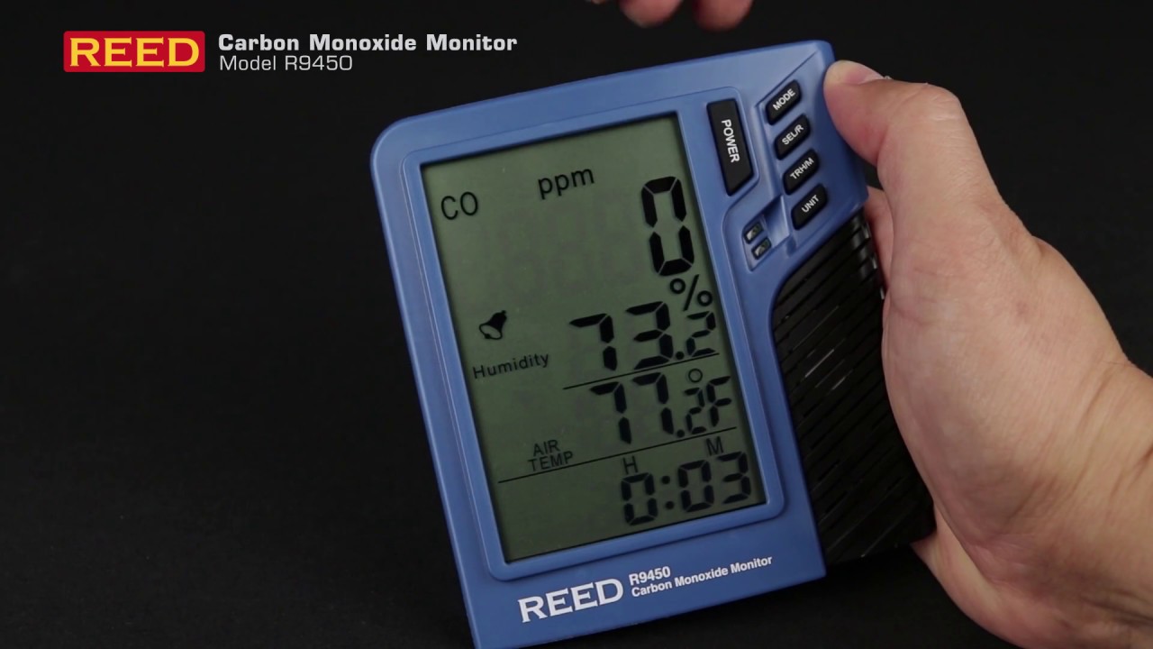 REED R9450 Carbon Monoxide Monitor with Temperature and Humidity