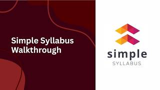 Simple Syllabus Walkthrough