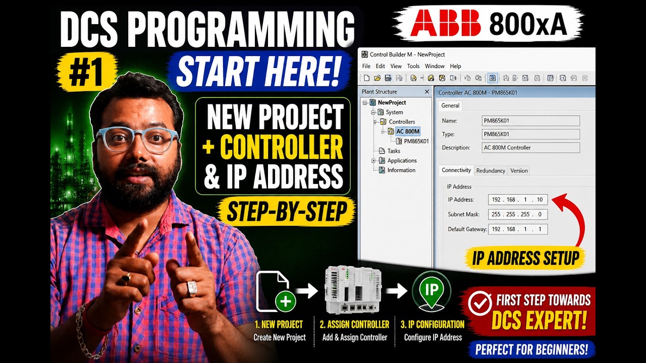 DCS Programming Start Here! ABB 800xA New Project + Controller IP Setup ...