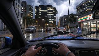 10 Hours Los Santos Night Drive GTA V Heavy Rain Sounds