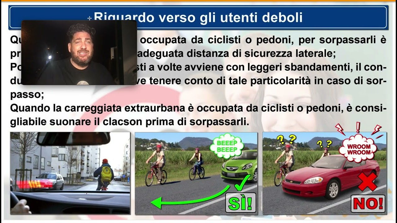 Comportamento del conducente verso gli utenti più deboli della strada (Patente B)