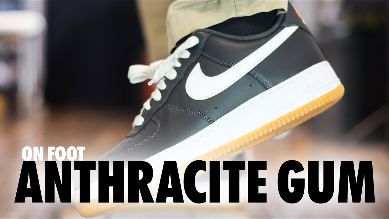 ON FOOT! Nike Air Force 1 '07 LV8 Anthracite White Gum Yellow