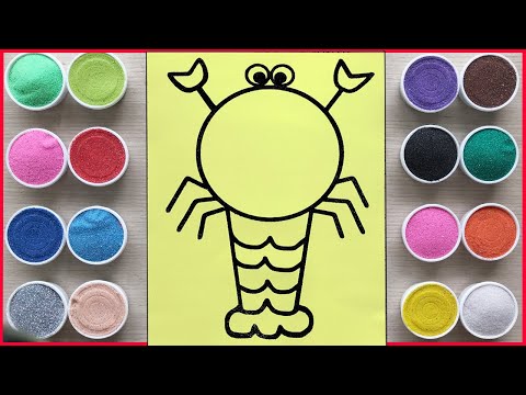 Video Tô màu tranh cát con tôm hùm màu đỏ - Sand painting... - youtube