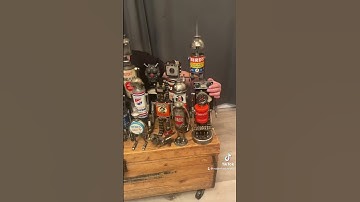 My robot army! #art #follow #metalartist #robot #welding #scrapmetalart #reimagined #metalart