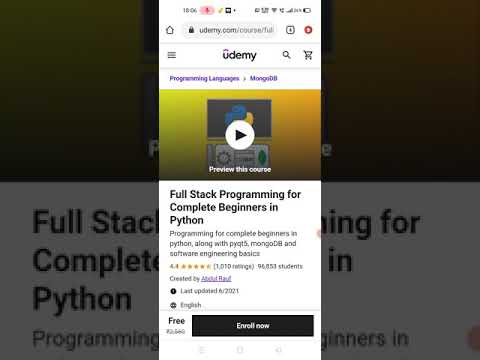Free Full stack course with Certificate|Python|free Udemy Course#youtubeshortvideo#shorts