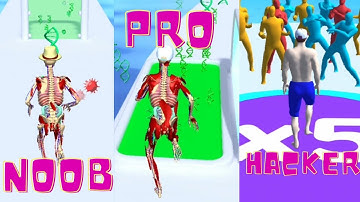 Noob vs pro vs hacker in Dna run 3d