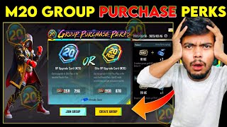 M20 GROUP PURCHASE PERKS | NEW EVENT GROUP PURCHASE PERKS EXPLAINED | M20 ROYAL PASS PURCHASE PERKS
