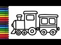 How to Draw a Very Easy Train for Kids | Step-by-Step Drawing Tutorial