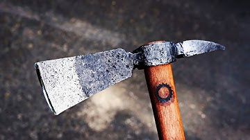 Reforging. Tomahawk from a very old mason hammer.