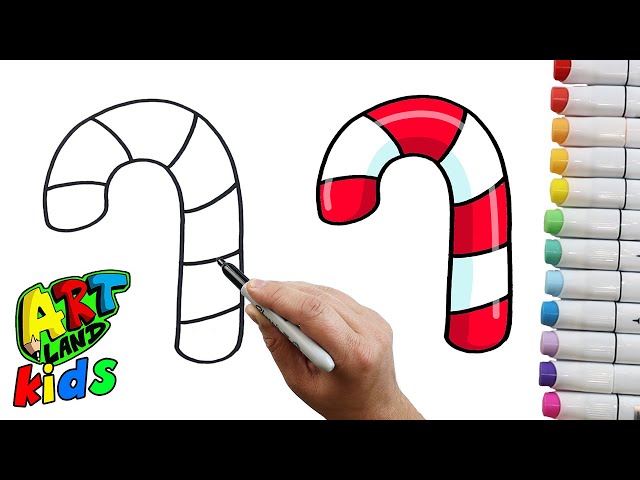 How to Draw a Candy Cane | Christmas Drawing Easy - YouTube