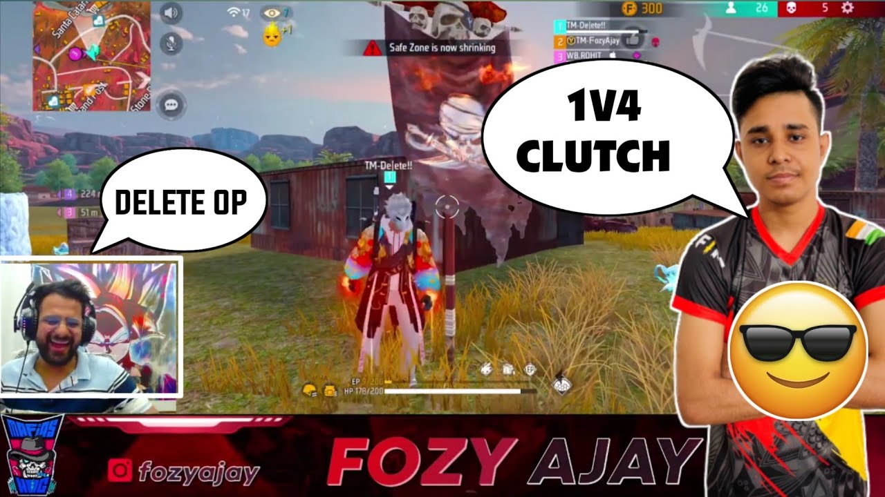 TM DELETE 1V4 CLUTCH | DELETE REVENGE COMPLETED | FOZYAJAY & DELETE TAKE REVENGE WITH ROHIT & KILLER