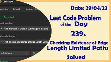 1697 || Checking Existence of Edge Length Limited Paths || C++ || Leetcode Daily Challenge