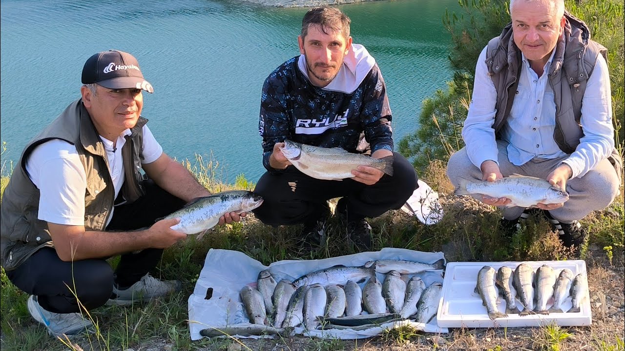 DURGUN SUDA BALIKLAR COŞTU!!Alabalık Avı.Barajda Dip Oltası ile Alabalık Avı.