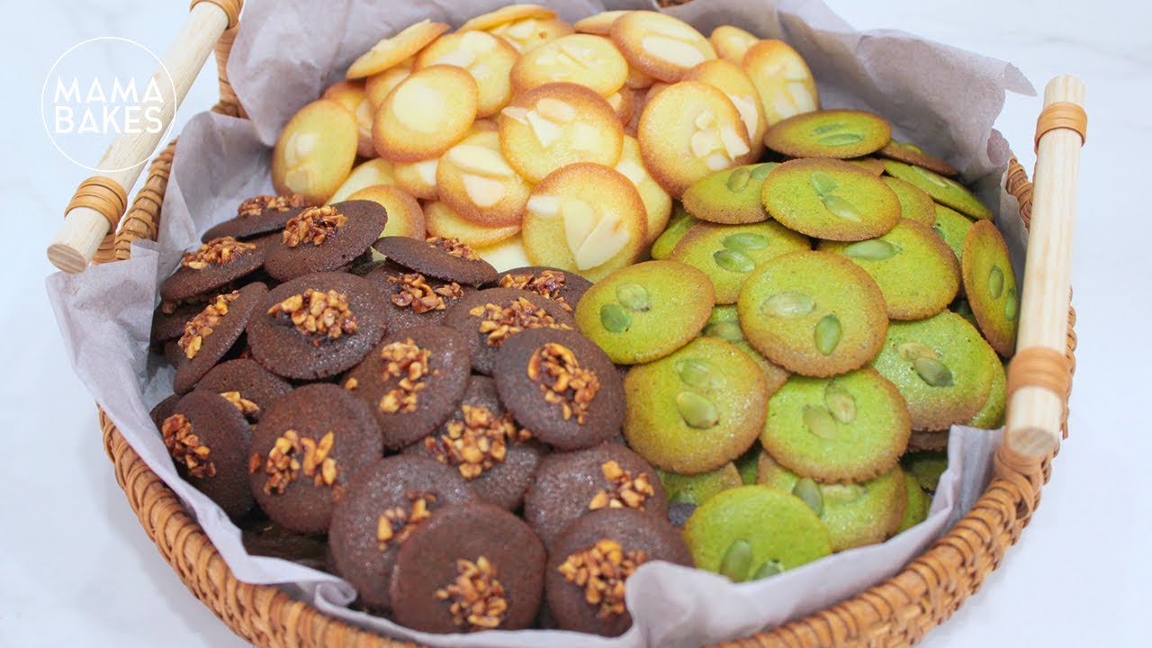 Easy No Mixer Needed 3 Flavors Nuts Crisps! 一次性解锁「 3种口味坚果薄脆」！3フレーバーナッツクッキー 「3 맛 너트 쿠키」