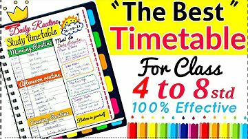 ✨Topper Student Timetable |The Best Time Table for class 4 to 8 | Online /offline class timetable🌟