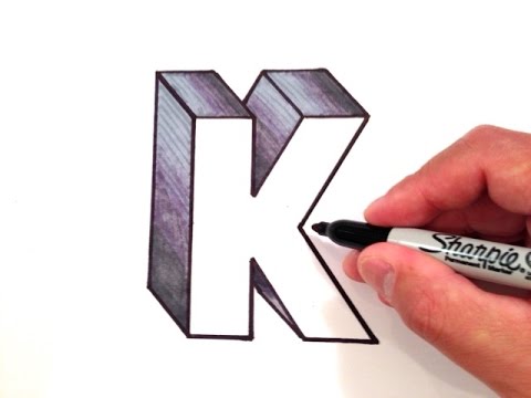 Uitgelezene How to Draw the Letter K in 3D - YouTube WQ-62