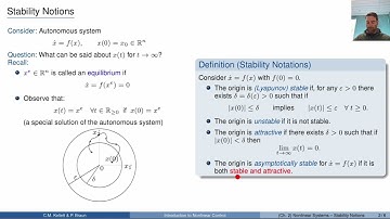 Introduction to Nonlinear Control: Part 02 (Nonlinear Systems: Stability Notions)