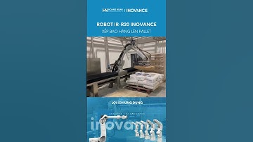 Xếp bao tải lên pallet tối ưu với robot 6 trục của Inovance #robotics #palletizing #automation