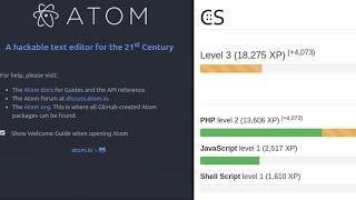 The Atom Text Editor Combines With Code::Stats to Make a Game for Coders screenshot 1