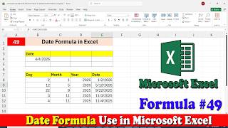 Day 49 Date Formula in Excel | Date Formula in Excel Hindi | Date Function in Excel | Excel Formula