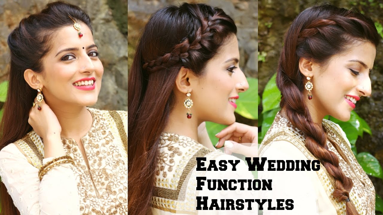 Dulhan Hairstyles: 40 New Wedding Hairstyles for Indian Brides | Hair style  on saree, Wedding hairstyles for medium hair, Engagement hairstyles