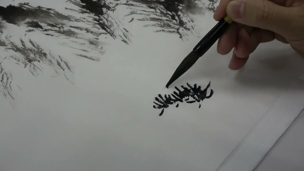 台中市文山社大洪敬堯老師示範水墨畫～示範干頃風煙似夢中2023.4.6