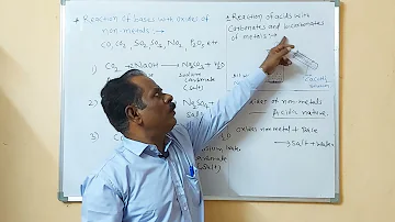 Reactions of bases with non metallic oxides|class 9th english| reaction of metal carbonate with acid