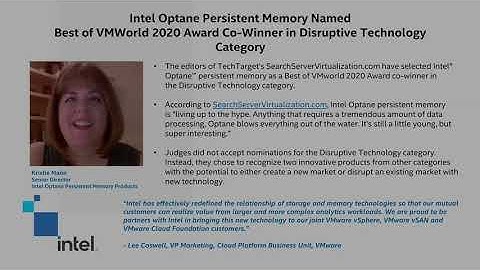 Intel Optane Persistent Memory Wins a Best of VMworld 2020 Award