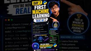Day 7: Your First Machine Learning Model 🤖 | #python #coding #programming #ai #shorts