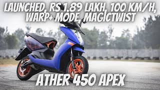 Ather 450 Apex: Launched, Rs 1.89 Lakh, 100 km/h, Warp+ Mode, MagicTwist screenshot 1