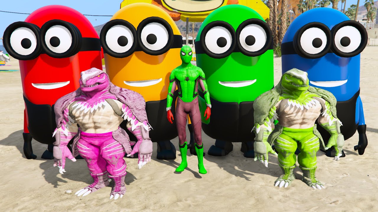 GTA 5 Epic Ragdolls | RED SPIDERMAN VS RED MINION VS GREEN MINION (Euphoria Physics/Funny Fails) #30