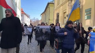 Pologne : Cracovie, théâtre de manifestations de réfugiés ukrainiens