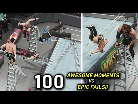 WWE 2K19 Top 100 Awesome Moments Vs Epic Fails!! WWE 2K20 Countdown