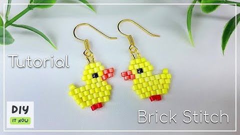 DIY Beaded Duck Earrings Tutorial | Brick Stitch with Miyuki Delica Beads | Easy Bead Weaving
