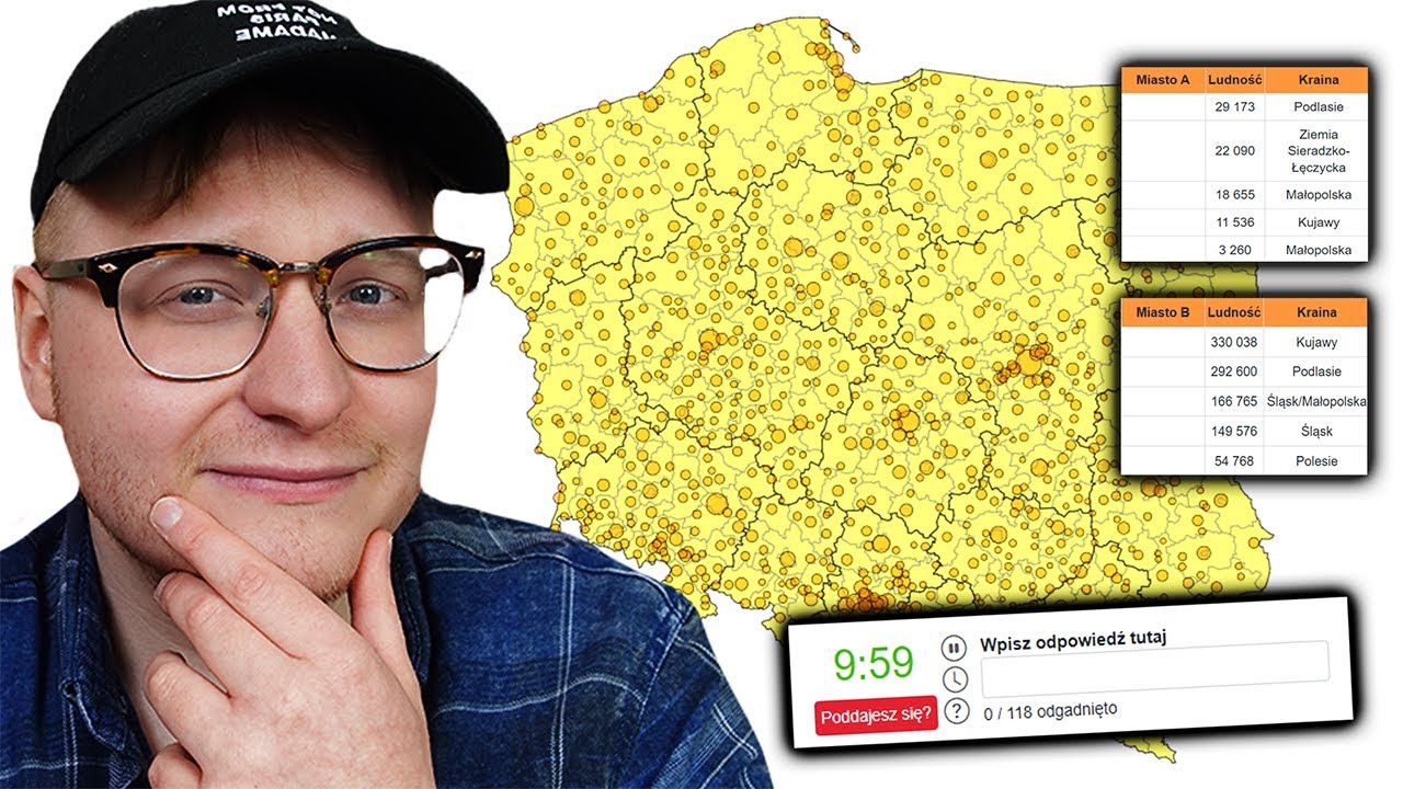 Czy wymienię 5 największych Polskich miast na każdą literę?