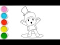 Pocoyo drawing coloring and painting for kids and toddlers/ let’s draw together