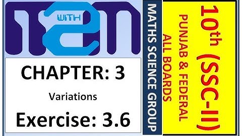 Class 10th maths science group Chapter 3 Exercise 3.6 PTB